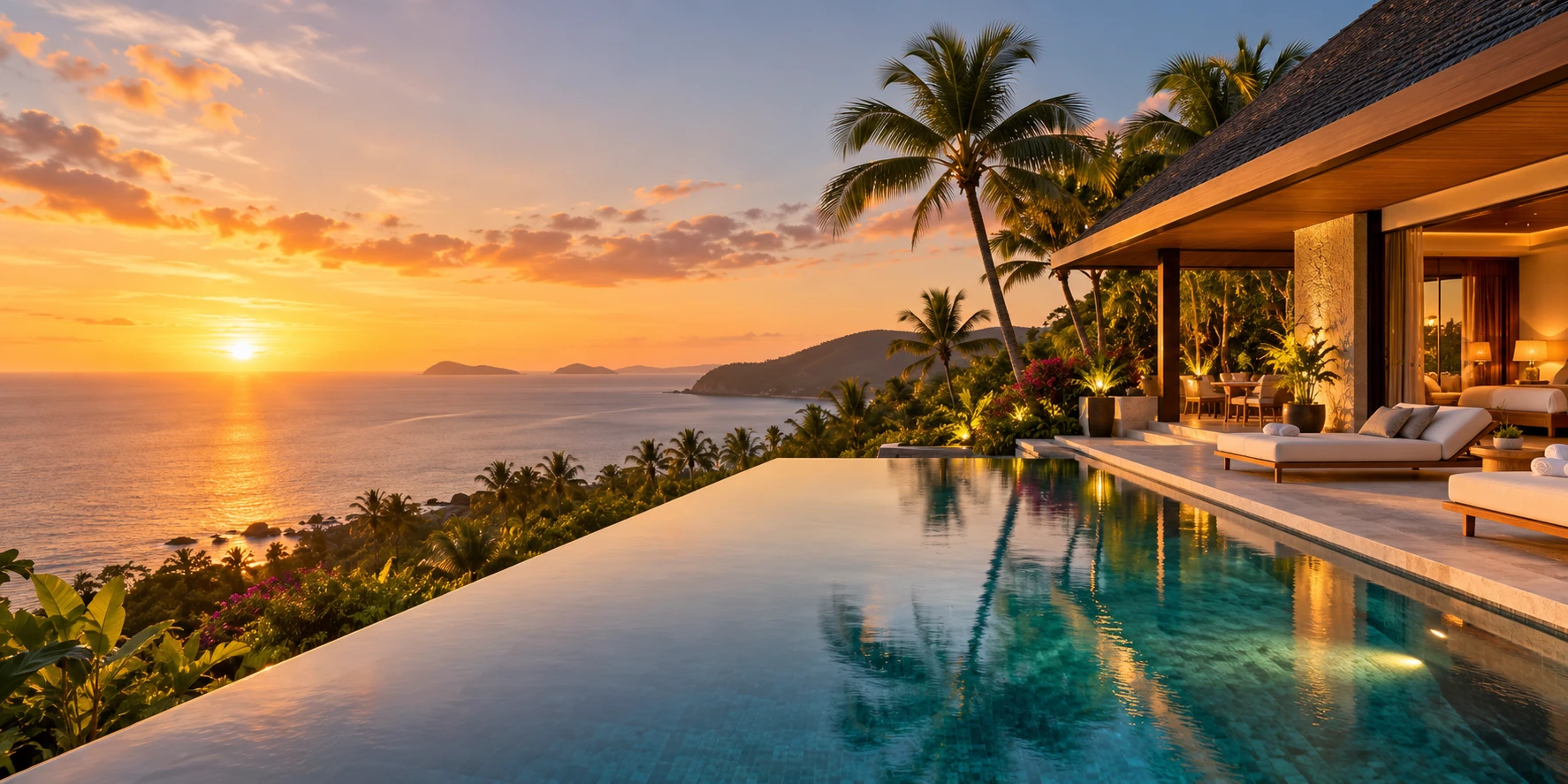 Secluded ocean-view villa and pool