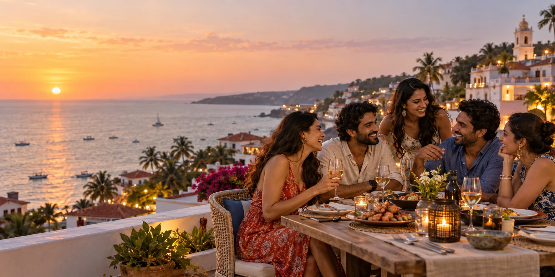 Friends enjoying a shared holiday together
